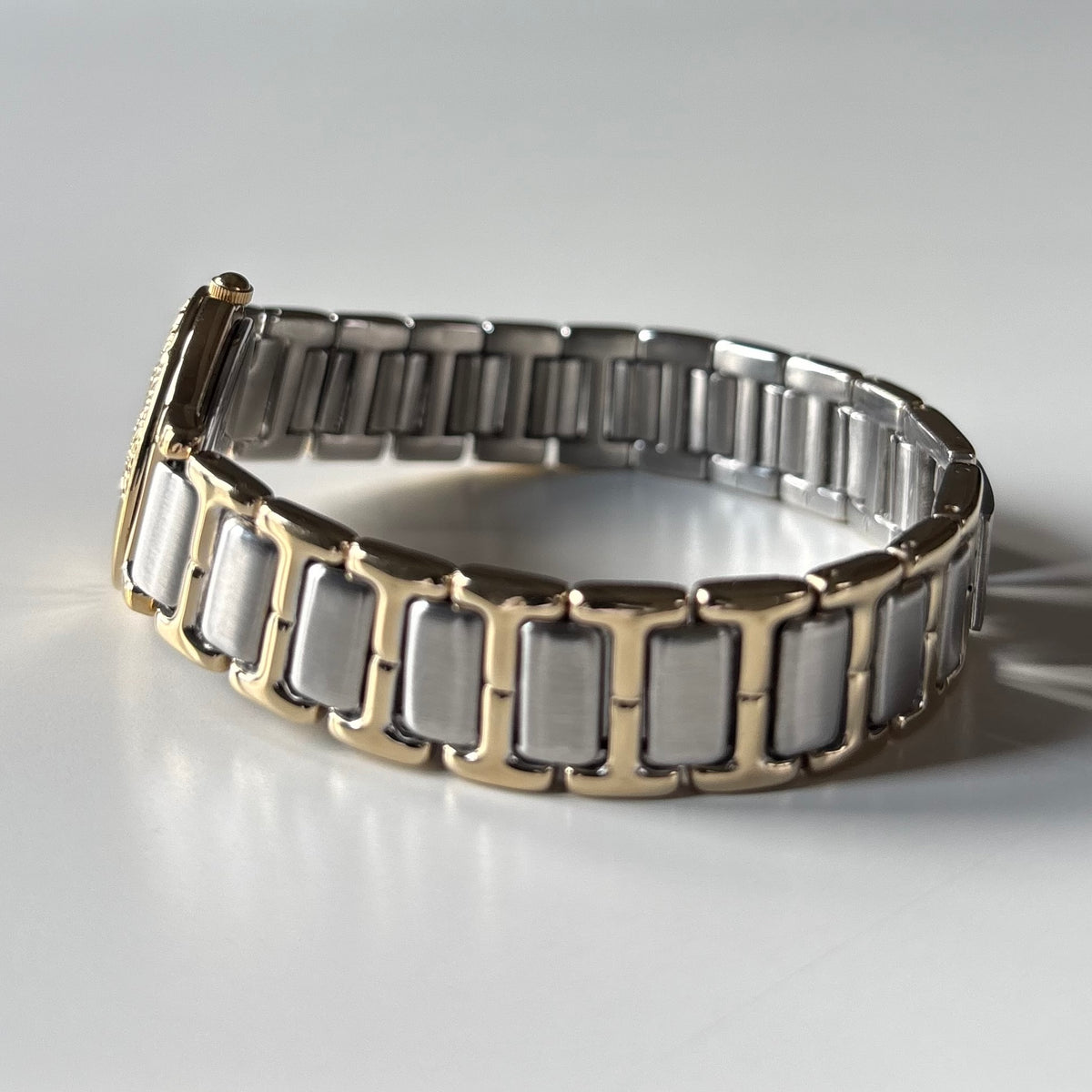 Yves Saint Laurent 1990s Cream Round Dial Two-Tone Gold-Plated Watch