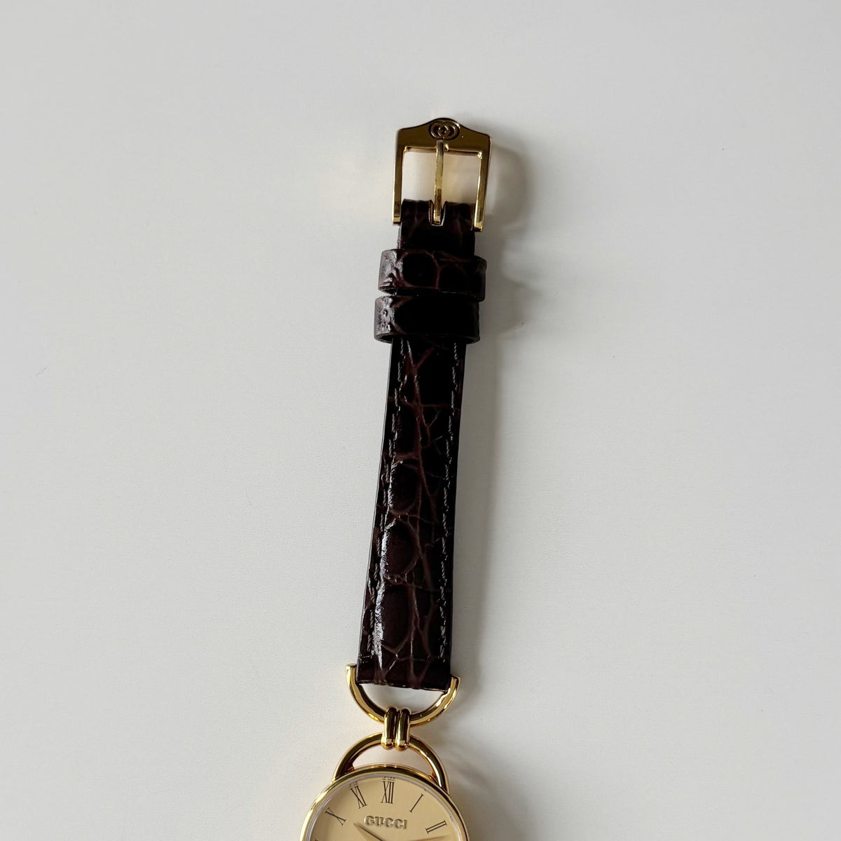 Gucci 1990s Gold Dial Horsebit Gold-Plated Watch
