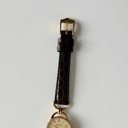 Gucci 1990s Gold Dial Horsebit Gold-Plated Watch