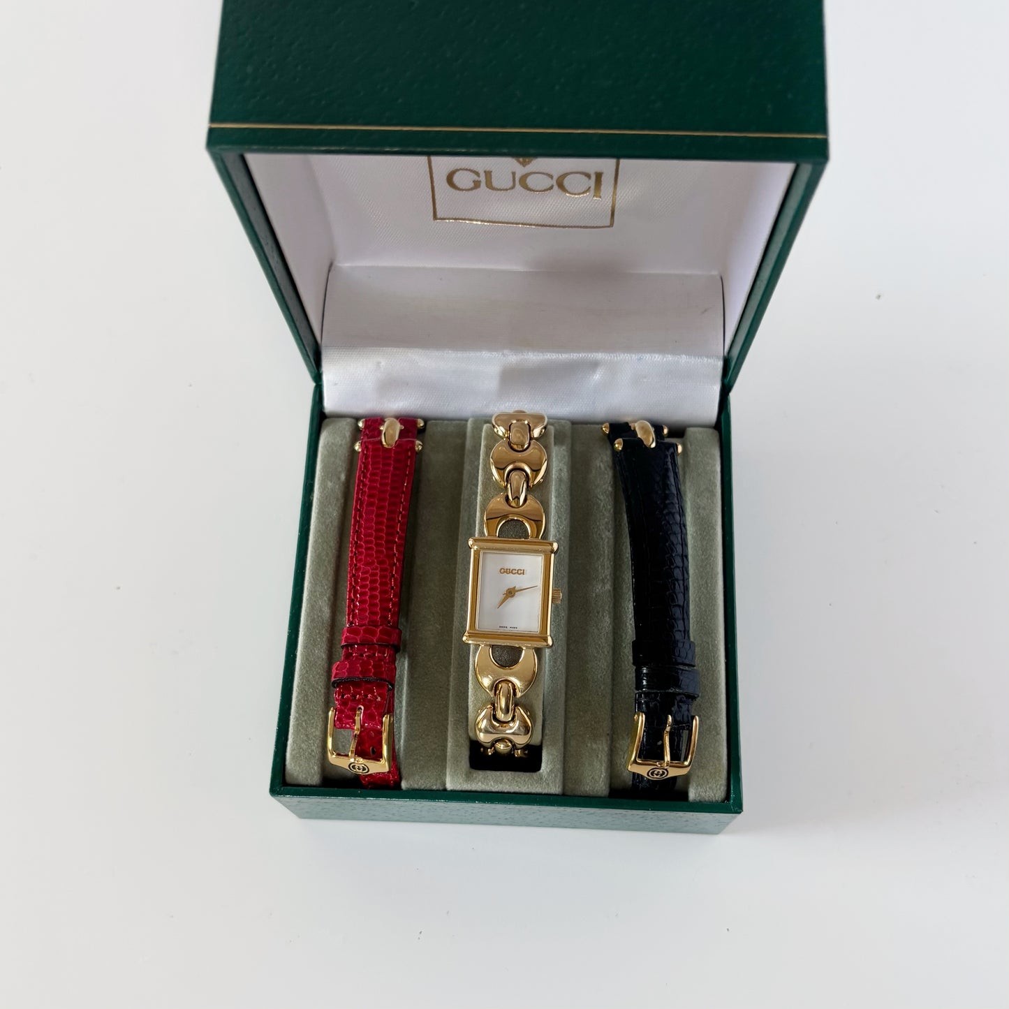 Gucci 1990s Interchangeable Strap Gold Plated Watch