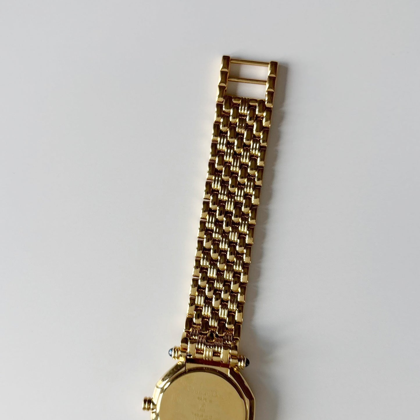 Dior 1990s CD Logo Octagon Gold Plated Watch