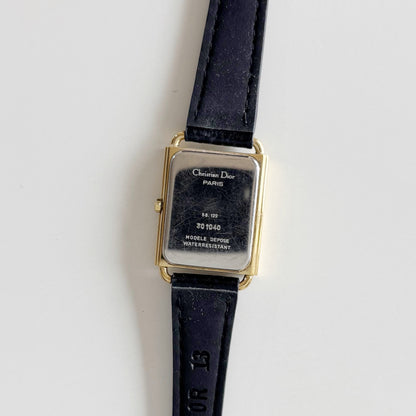 Dior 1990s Tank CD Logo Gold Plated Watch