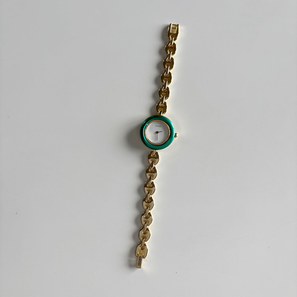 Gucci 1990s Interchangeable Bezel Gold Plated Chain Watch with 6 bezels, case (165mm)