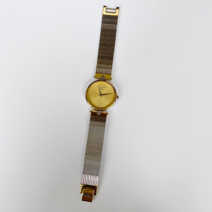 Dior 1990s Gold Dial Round Two Tone Watch