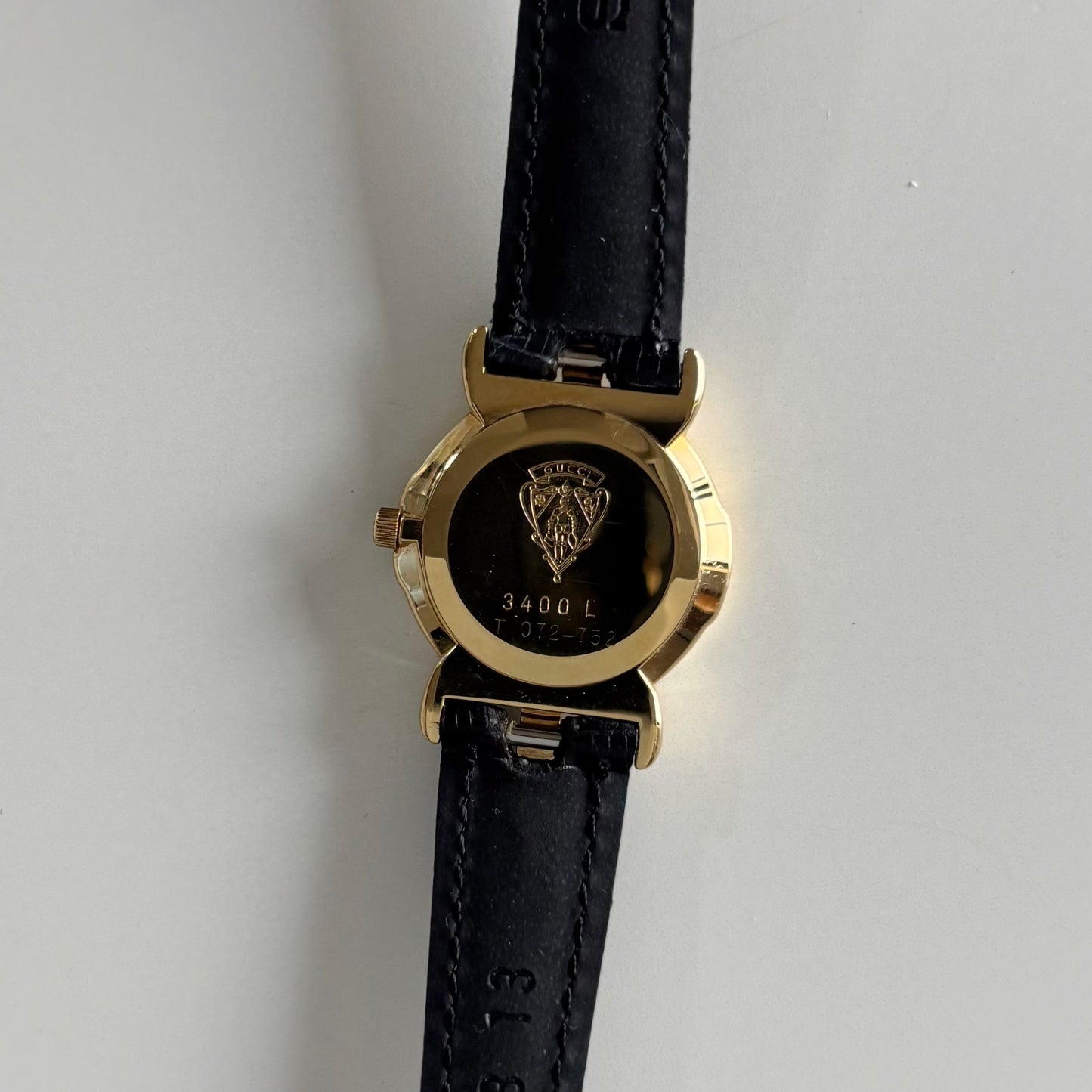 Gucci 1990s Round Dial Gold Plated Watch