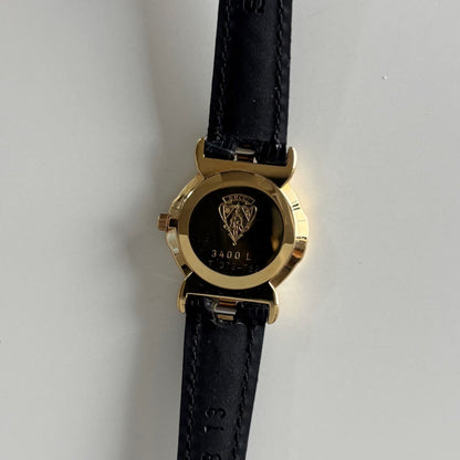 Gucci 1990s Round Dial Gold Plated Watch