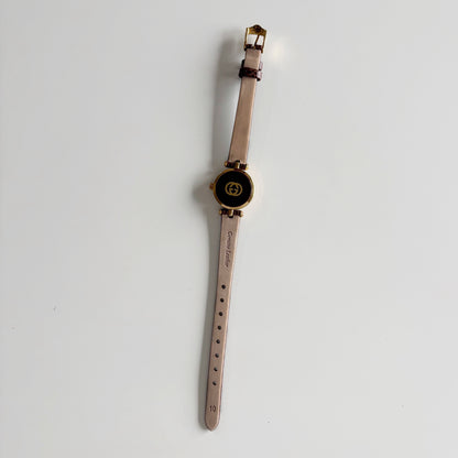 Gucci 1990s Sherry Round Dial Gold Plated Watch