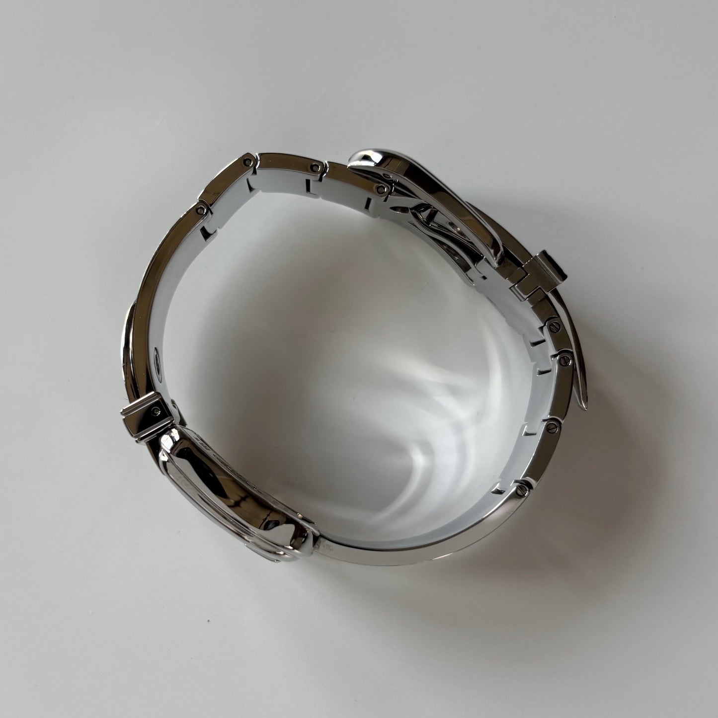 Fendi 1990s Seashell Dial Stainless steel Silver Buckle Watch