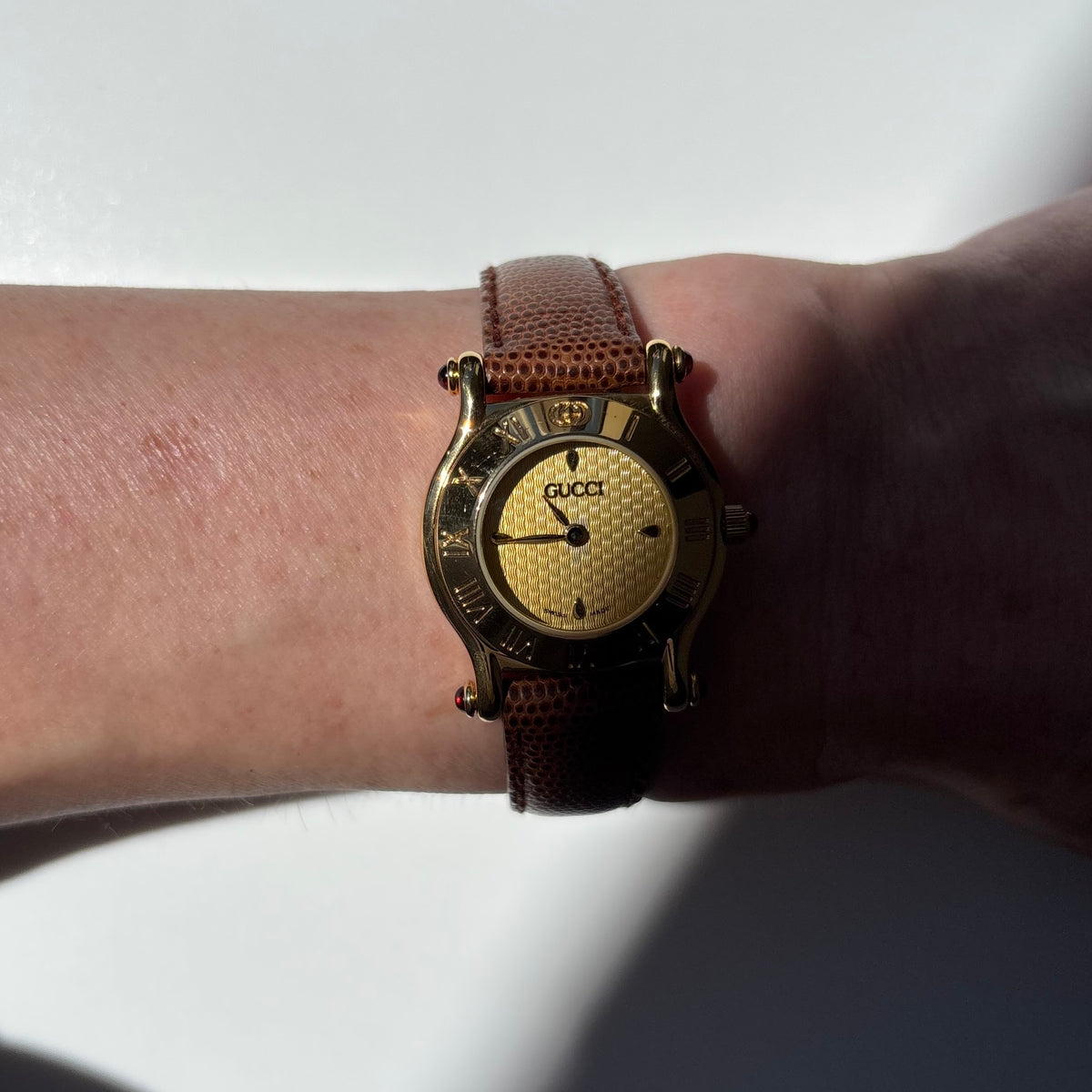 Gucci 1990s Gold Dial Gold Plated Watch
