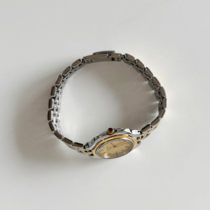 Dior 1990s Date Round Dial Two Tone Watch