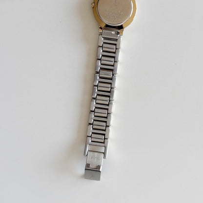 Yves Saint Laurent 1990s Black Dial Two Tone Watch