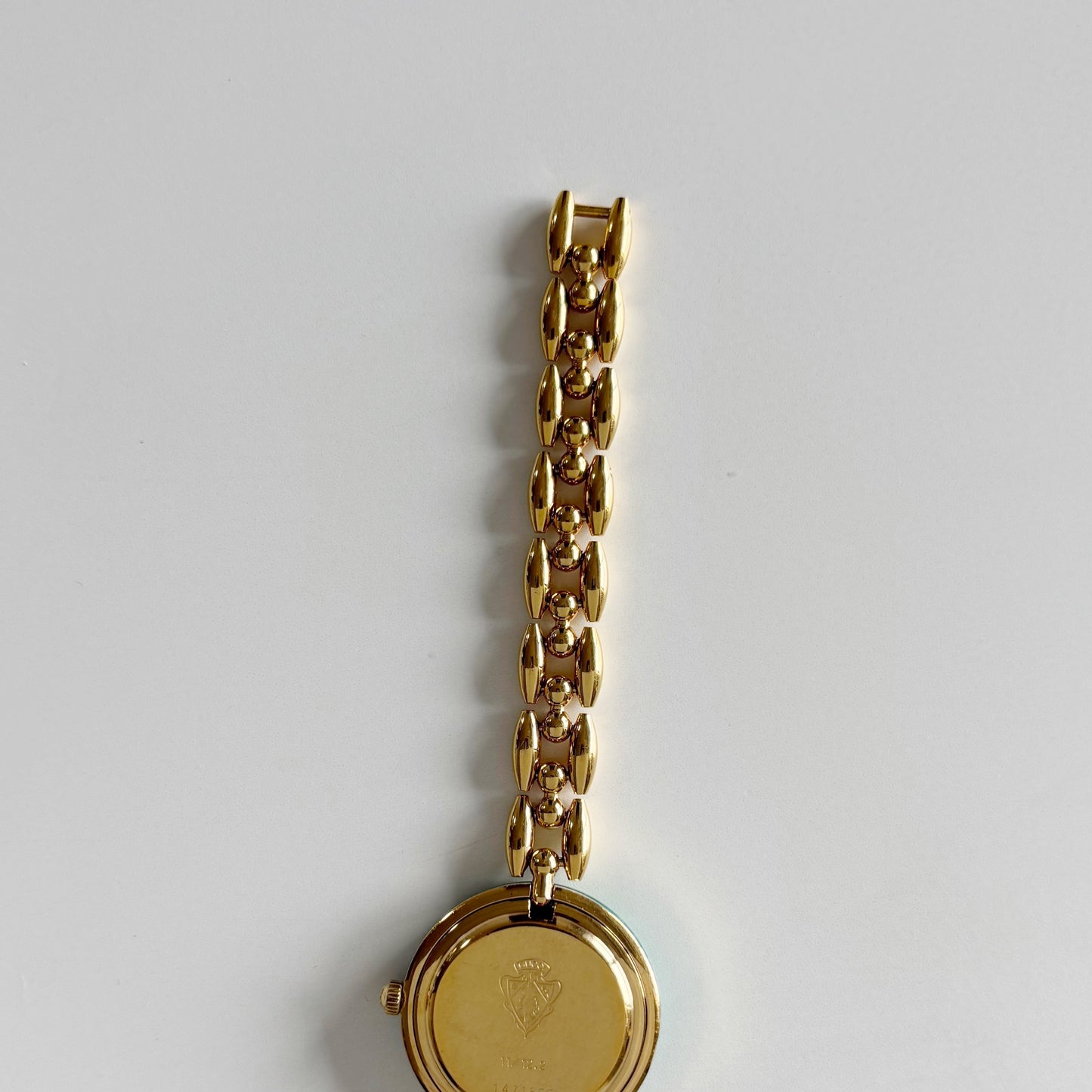 Gucci 1990s Interchangeable Bezel Gold Plated Rice Chain Watch with 6 bezels, case (160mm)