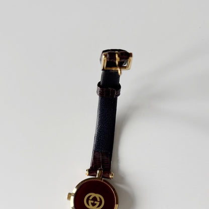 Gucci 1990s Sherry Round Dial Gold Plated Watch