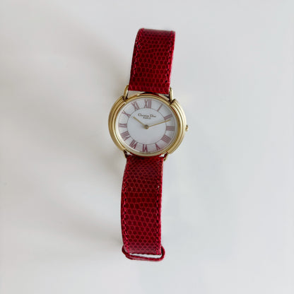 Dior 1990s Seashell Dial Round Gold Plated Watch (Large)