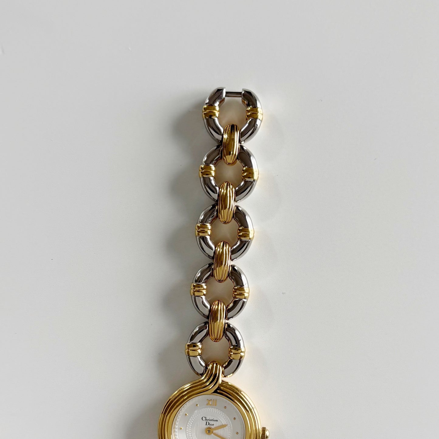 Dior 1990s Round Dial Two Tone Watch