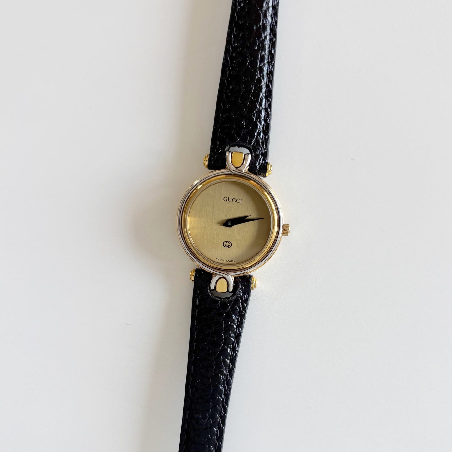Gucci 1990s Round Dial Two Tone Watch