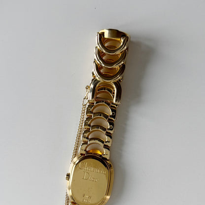 Dior 1990s Oval Dial Gold Plated Watch