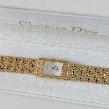 Dior 1990s Sub Second Tank Gold Plated Watch