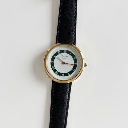 Dior 1990s Round Dial Gold Plated Watch (Large)