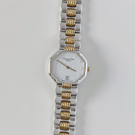 Dior 1990s Octagon Two Tone Watch