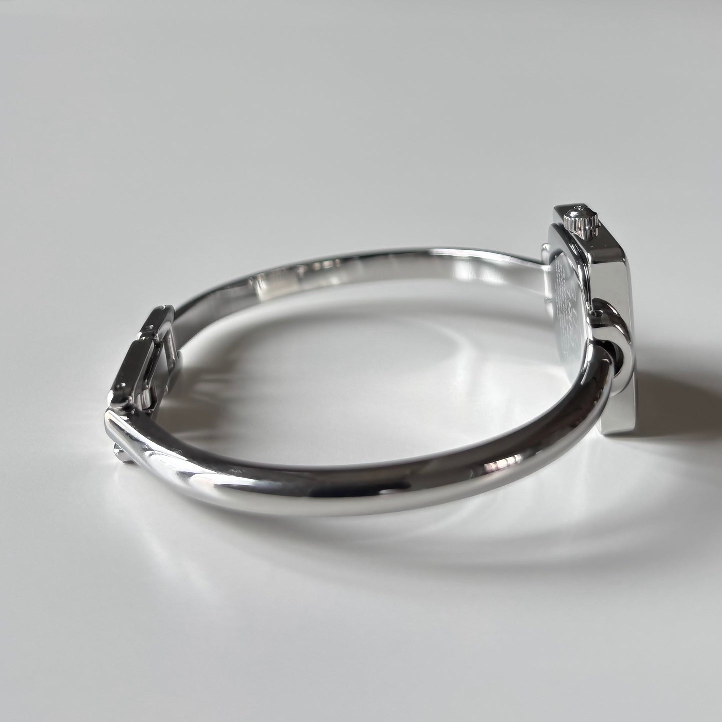 Gucci 1990s Square Dial Silver Bangle Watch