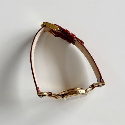 Gucci 1990s Round Dial Horsibit Gold Plated Watch