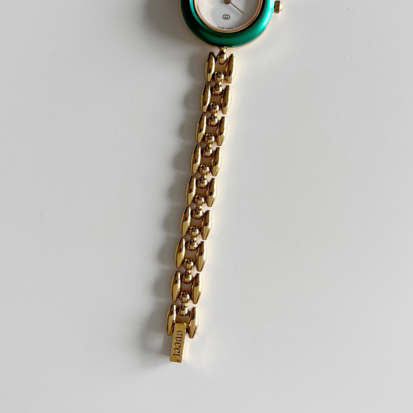 Gucci 1990s Interchangeable Bezel Gold Plated Watch with 6 bezels, case (167mm)