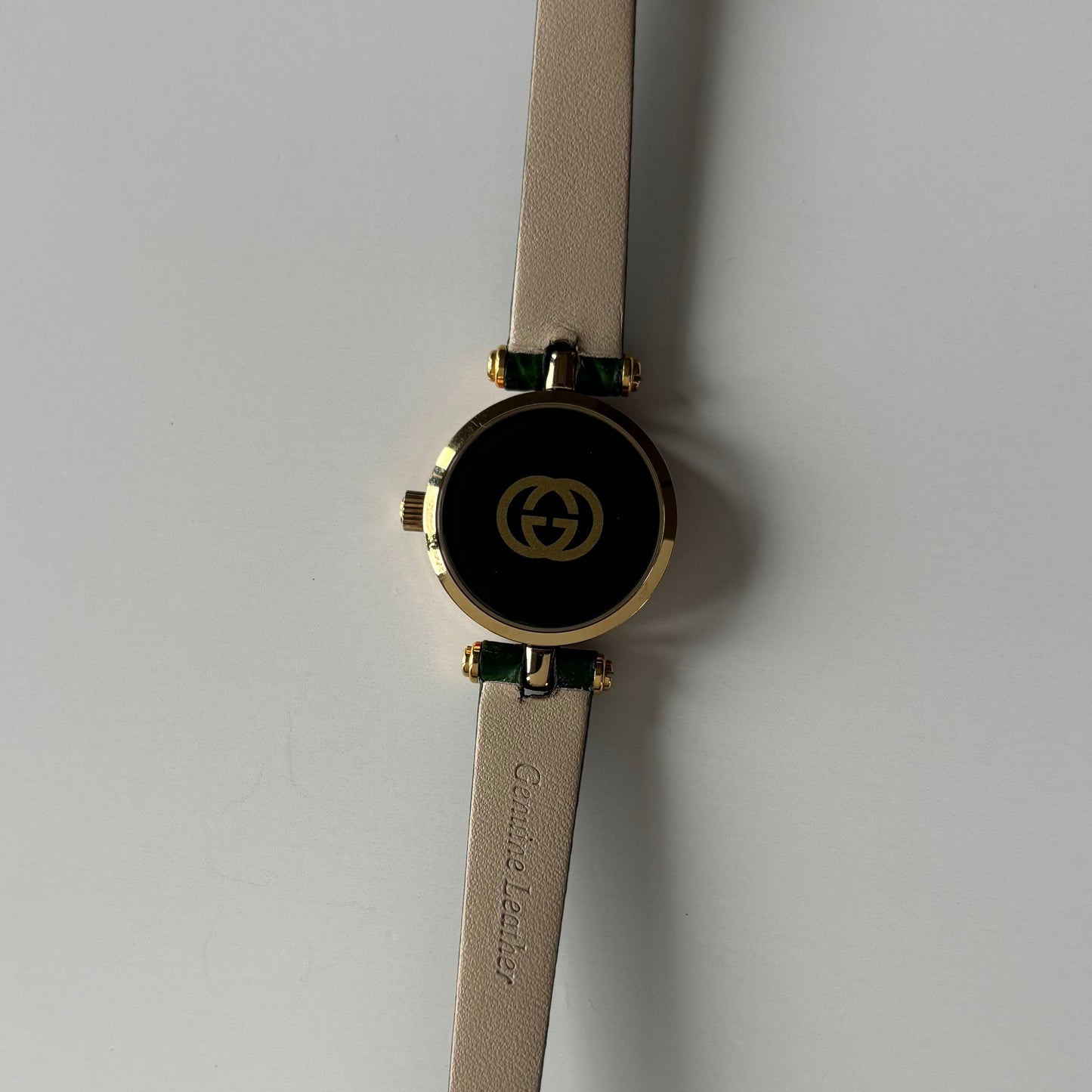Gucci 1990s Green Dial Sherry Gold Plated Watch