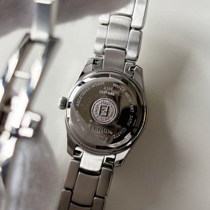 Fendi 1990s Round Dial Date Two Tone Gold Plated Watch
