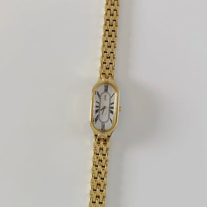Yves Saint Laurent 1990s Oval Dial Gold Plated Watch