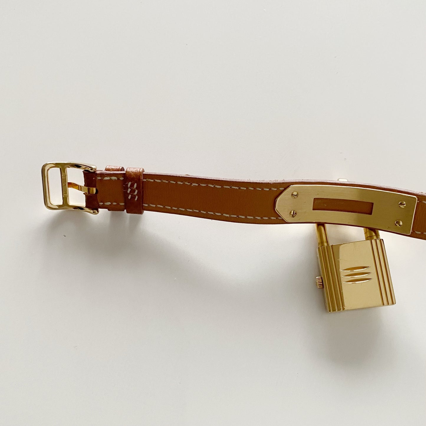 Hermes 1990s Kelly Gold Plated Watch