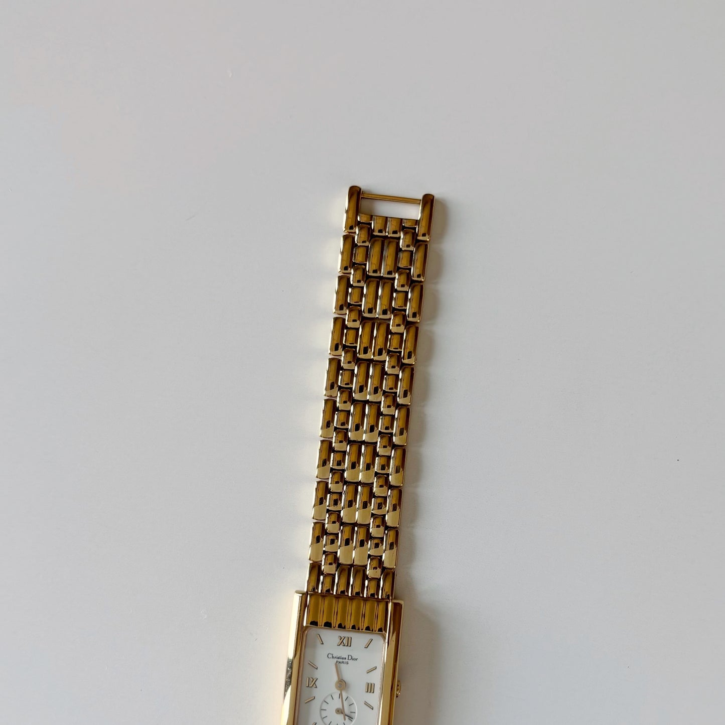 Dior 1990s Sub second Tank Gold Plated Watch