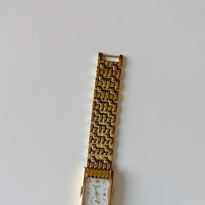 Dior 1990s Sub second Tank Gold Plated Watch