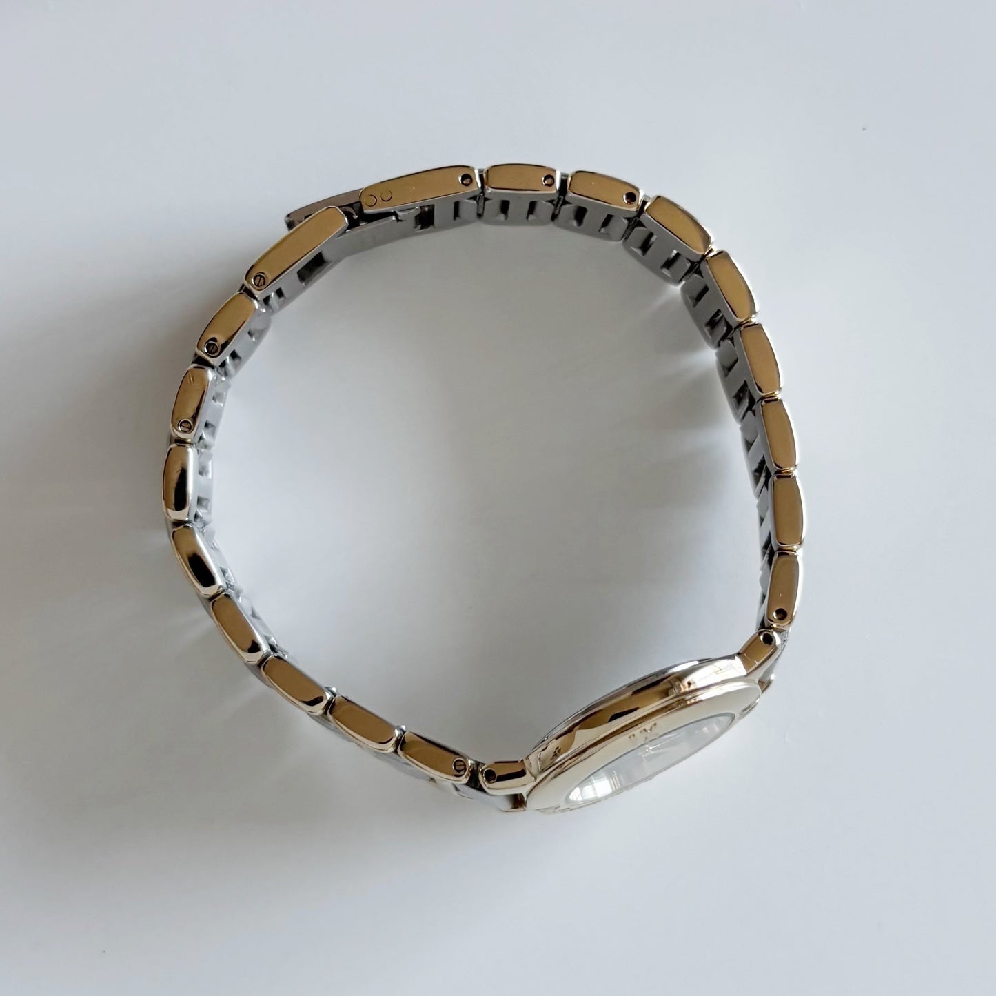 Yves Saint Laurent 1990s Black Round Dial Two Tone Watch