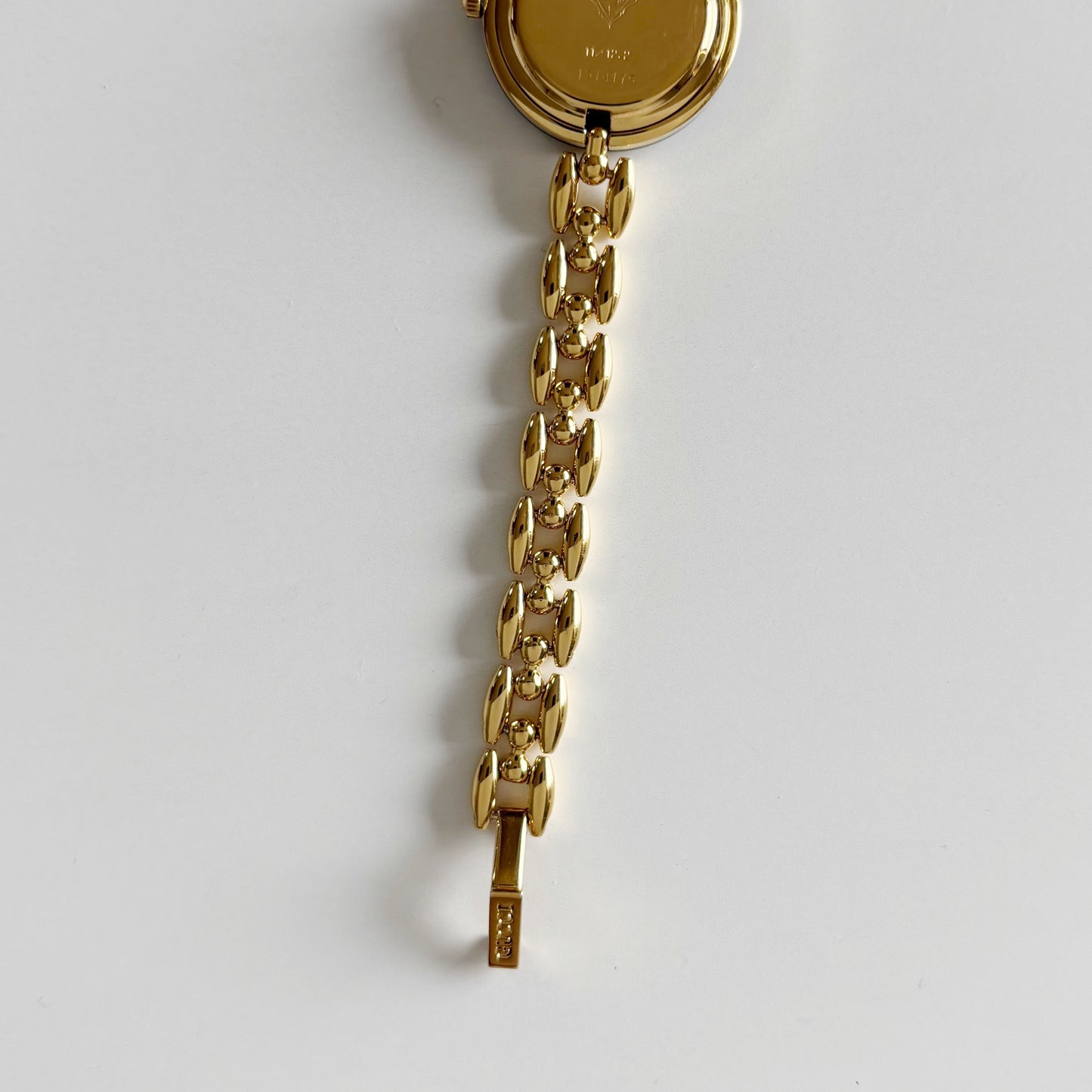 Gucci 1990s Interchangeable Bezel Gold Plated Rice Chain Watch with 6 bezels, case (160mm)