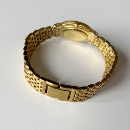 Yves Saint Laurent 1990s Round Dial Gold Plated Watch