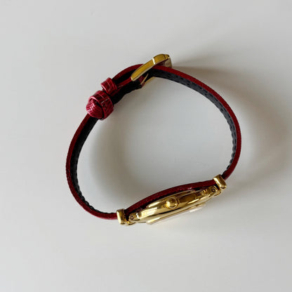 Fendi 1990s Interchangeable Strap Gold Plated Watch with 5 straps, case
