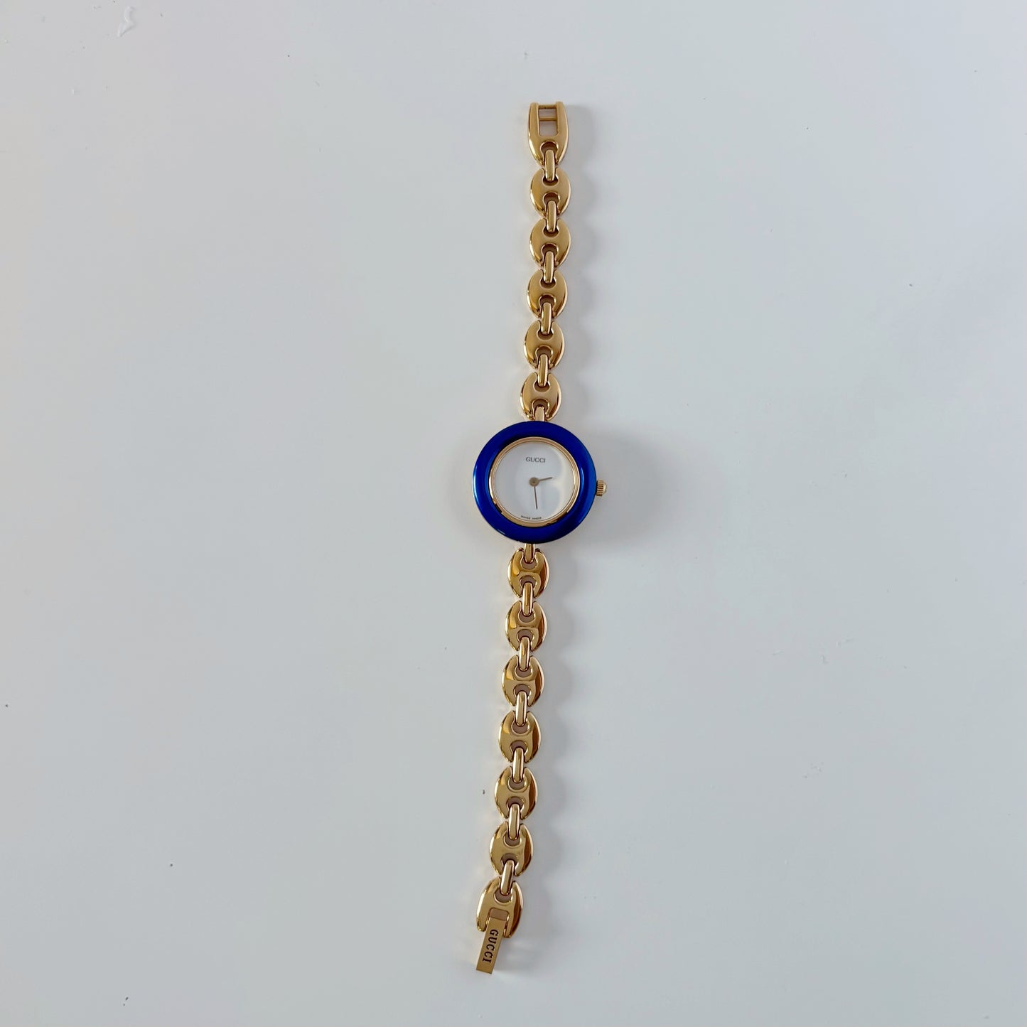 Gucci 1990s Interchangeable Bezel Gold Plated Watch with 6 bezels, case (167mm)