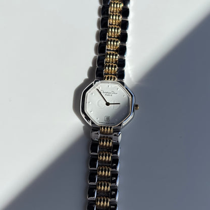 Dior 1990s Octagon Two Tone Watch