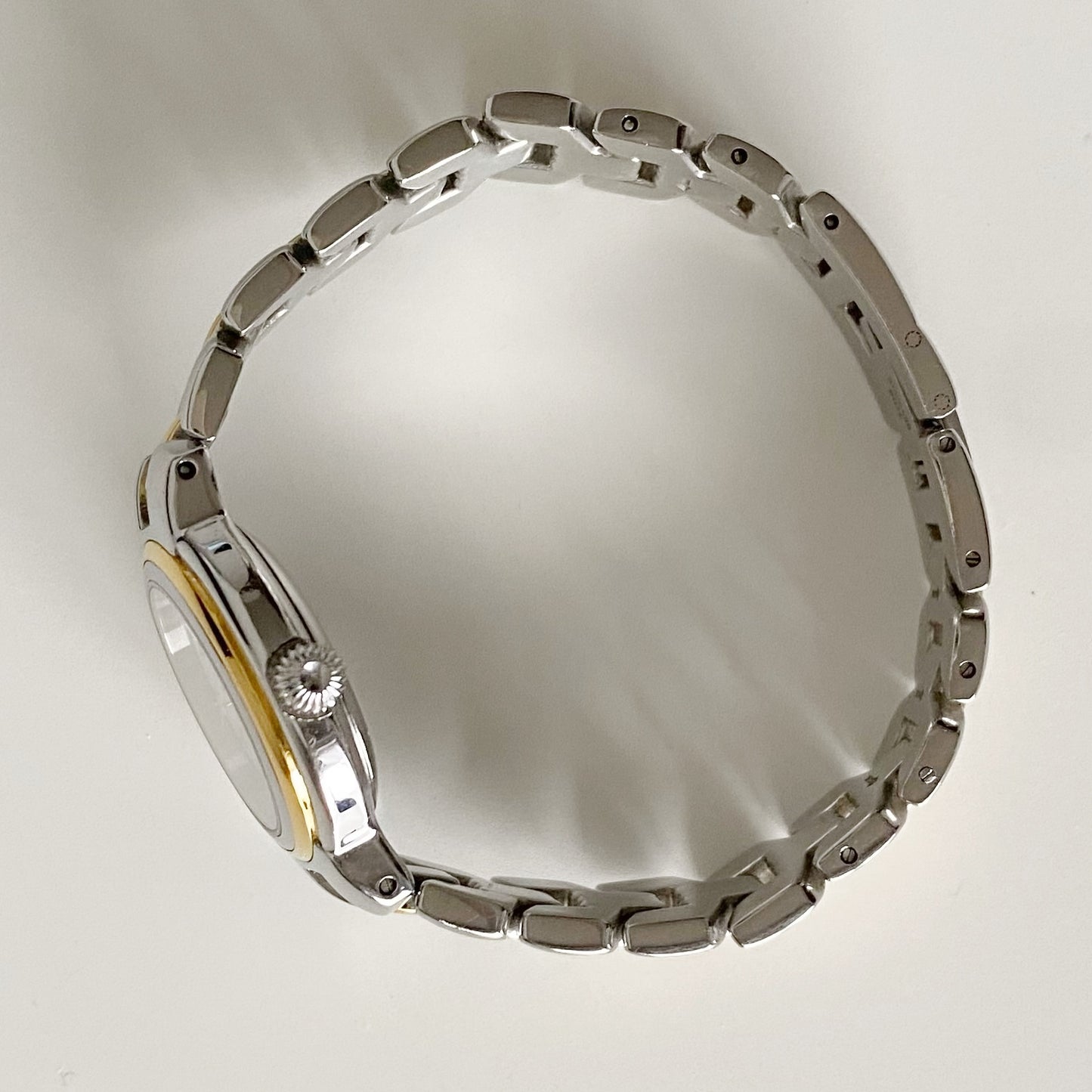 Fendi 1990s Date Round Dial Two Tone Watch