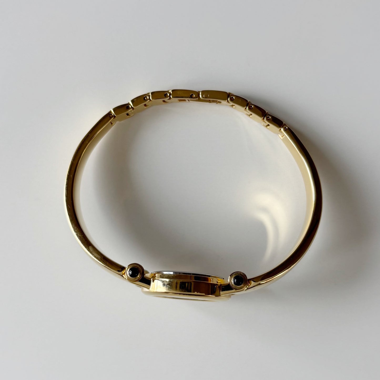 Givenchy 1990s Seashell Dial Gold Plated Bangle Watch