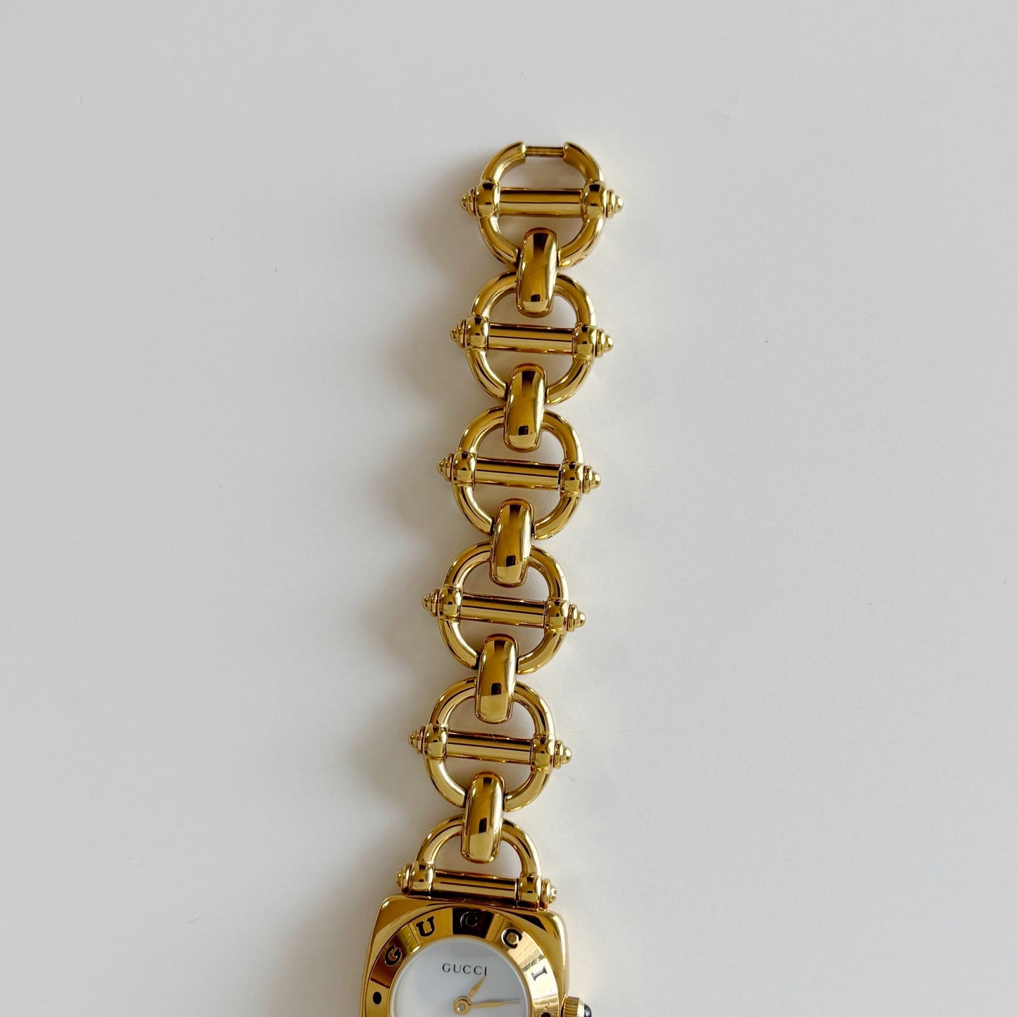 Gucci 1990s Seashell Dial Gold Plated Watch