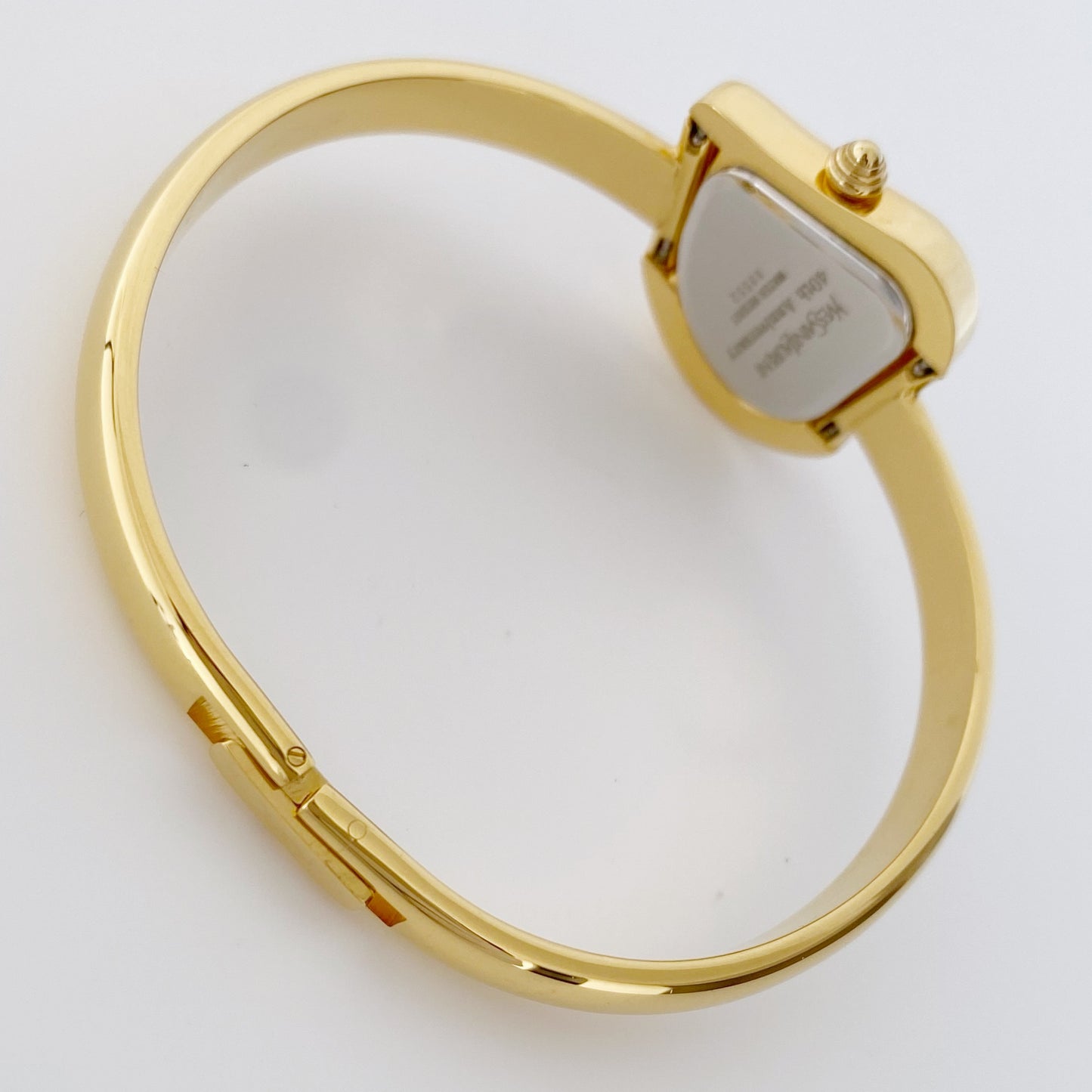 Yves Saint Laurent 1990s Heart Shaped Gold Plated Bangle Watch