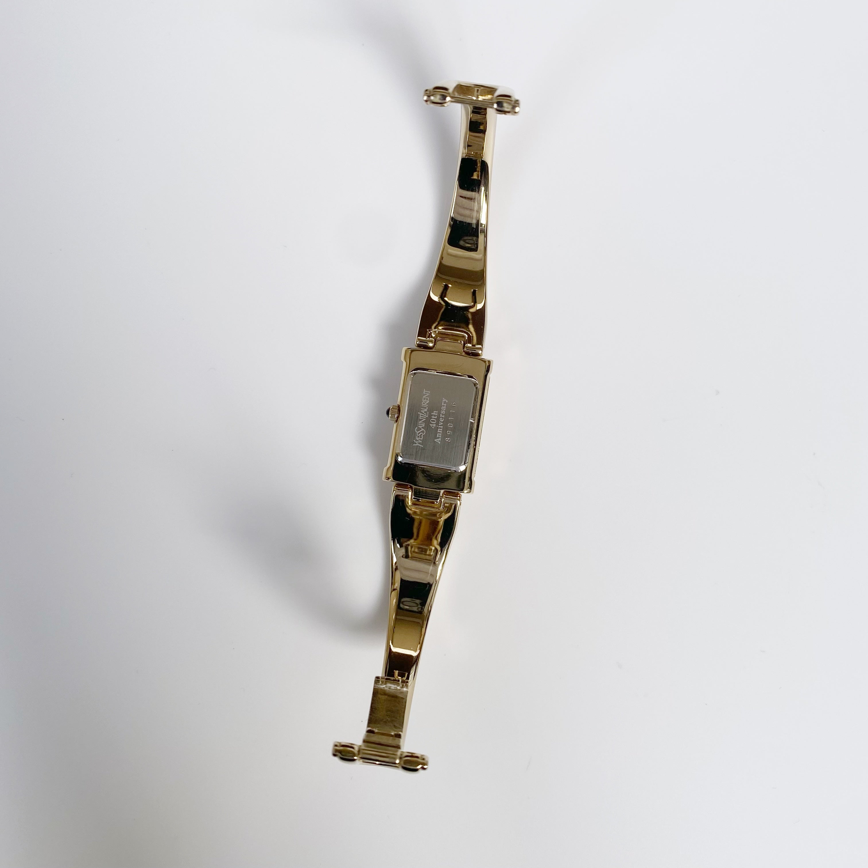 80s イヴ・サンローラン YSL gold l bangle Yves Saint Laurent 1990s Gold Plated Bangle Watch – Lorinaté