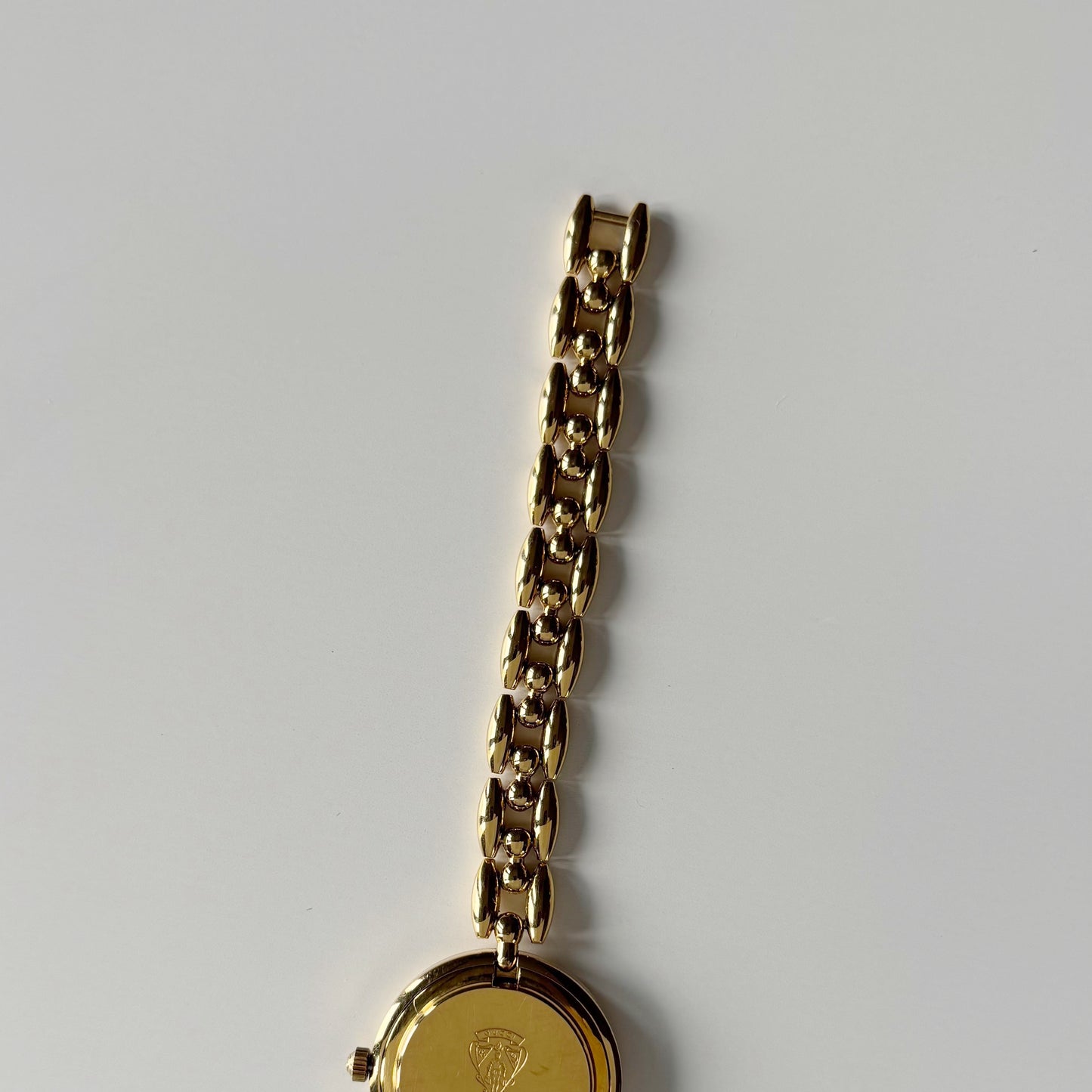 Gucci 1990s Interchangeable Bezel Gold Plated Rice Chain Watch with 6 bezels, case (172mm)