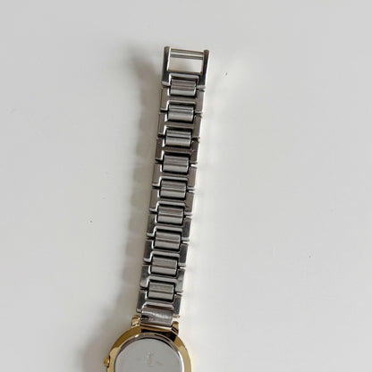 Yves Saint Laurent 1990s Black Dial Two Tone Watch