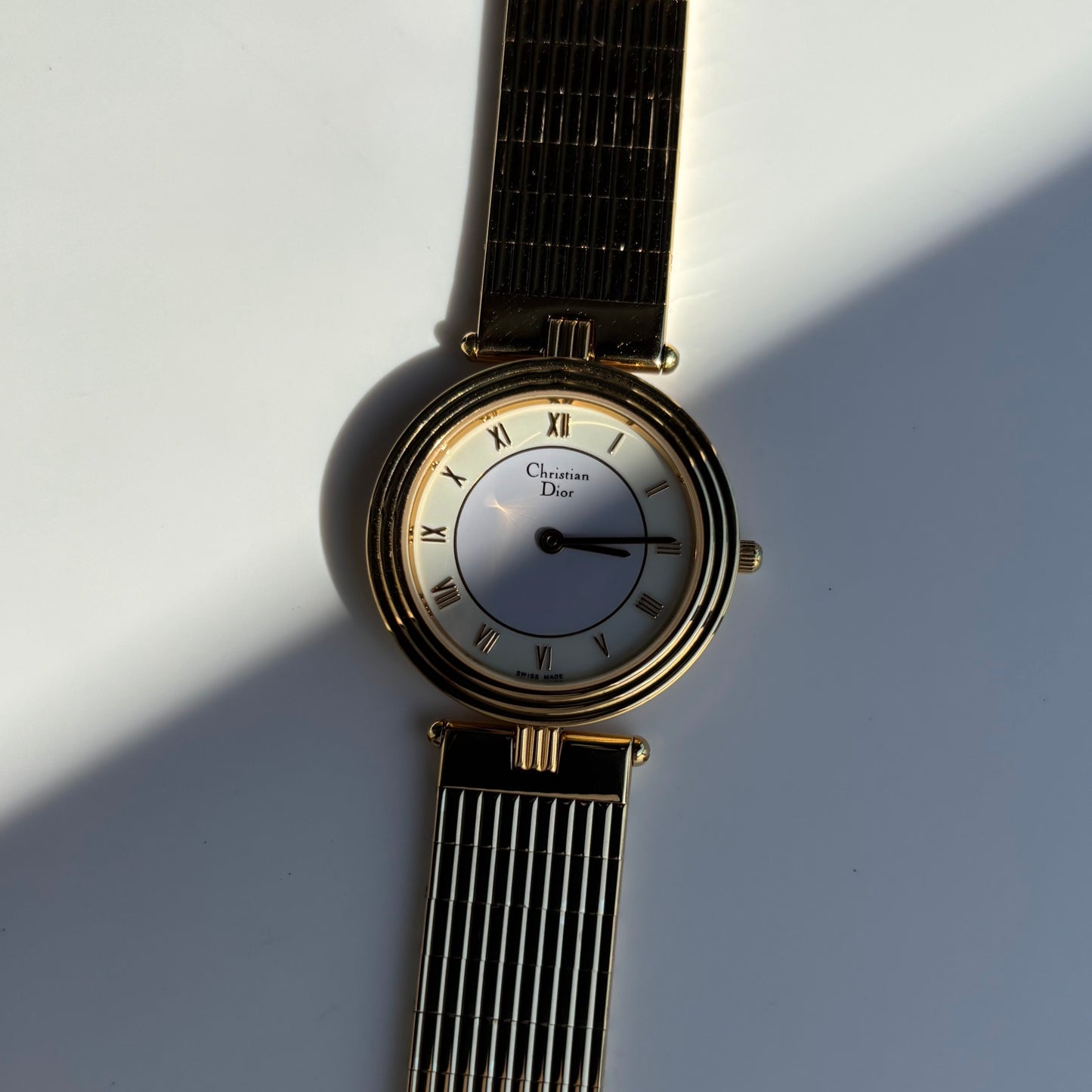 Dior 1990s Round Dial Gold Plated Watch (Large)