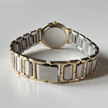 Yves Saint Laurent 1990s Black Dial Two Tone Watch