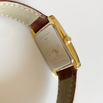 Burberry 1990s Gold Plated Tank Watch