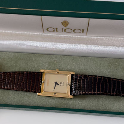 Gucci 1980s Tank Gold Plated Watch (Large)